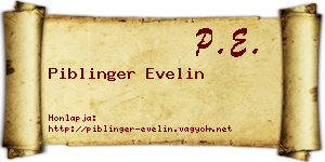 Piblinger Evelin névjegykártya